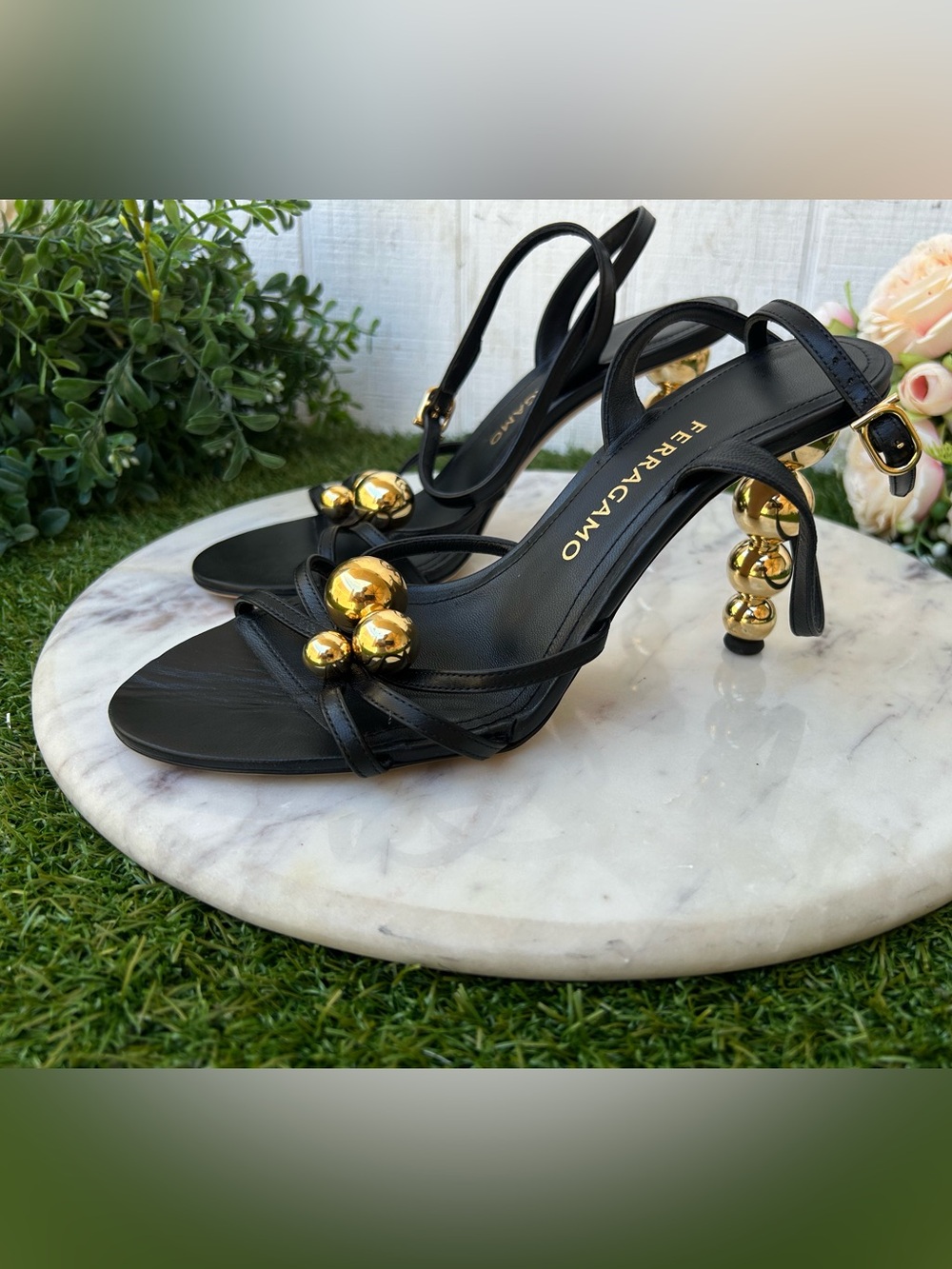 FERRAGAMO
Sculptural Heel
Spherical heel sandal
$ 1,390 size 8.5
Color: Black - Picture 10 of 16